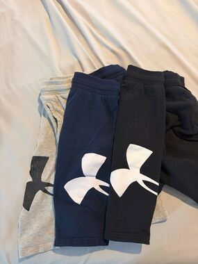 LG Men's Athletic Shorts Trio in Gray, Navy, and Black with White Logo